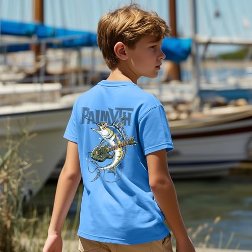 Image of Palmyth Boys Fishing Shirt Short Sleeve UPF 50+ Youth Performance T-Shirt