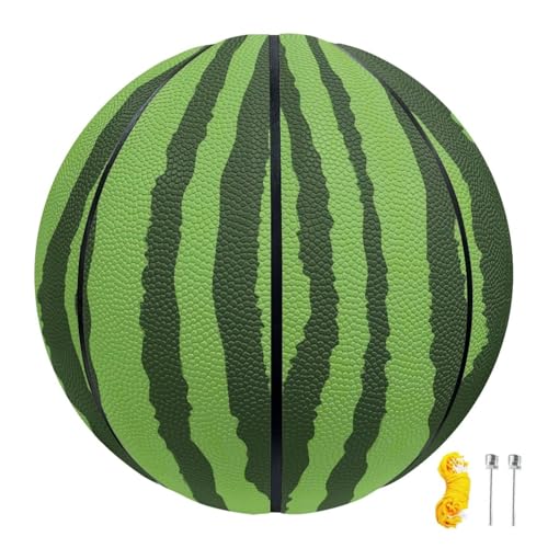 Urndoeng Watermelon Print Basketball - Made for Indoor Outdoor PU Leather Basketball Games Regulation Size 5 Thanksgiving Christmas and Birthday Gifts (Green)