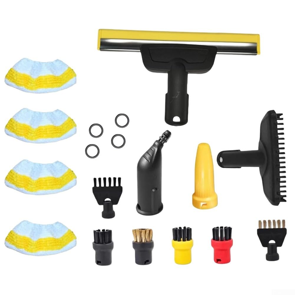 Generisch Zubehör-Set Für Kärcher SC1 SC2 SC3 SC4 SC5 Dampfreiniger Mit Für EASYFIX Düse, 20-teilig Inkl. Mikrofaserbezüge O-Ringe Und Bürsten Für Hartböden