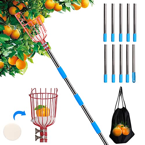 Hlieeosfcn 4M Recolector de Frutas, Herramienta de Jardinería para Recoger Frutas Retráctil, Apto...