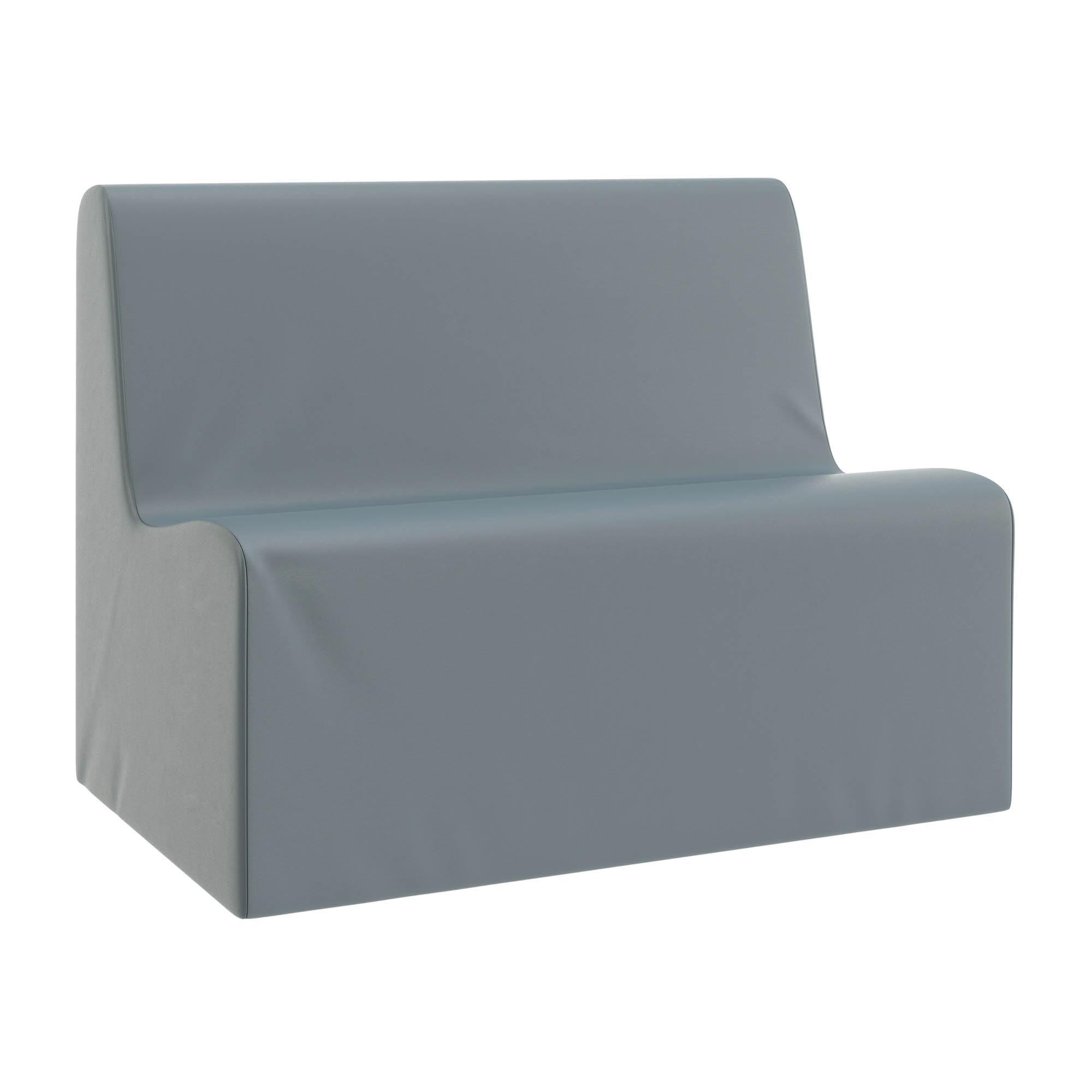 Children's Factory Large Contour Sofa, Mix-and-Match Kids Chairs, Sofas, Corner Ottomans and Cubes, Foam-Filled and Water-Resistant, Flexible Seating for Classroom Elementary, Fog Blue Kids Couch