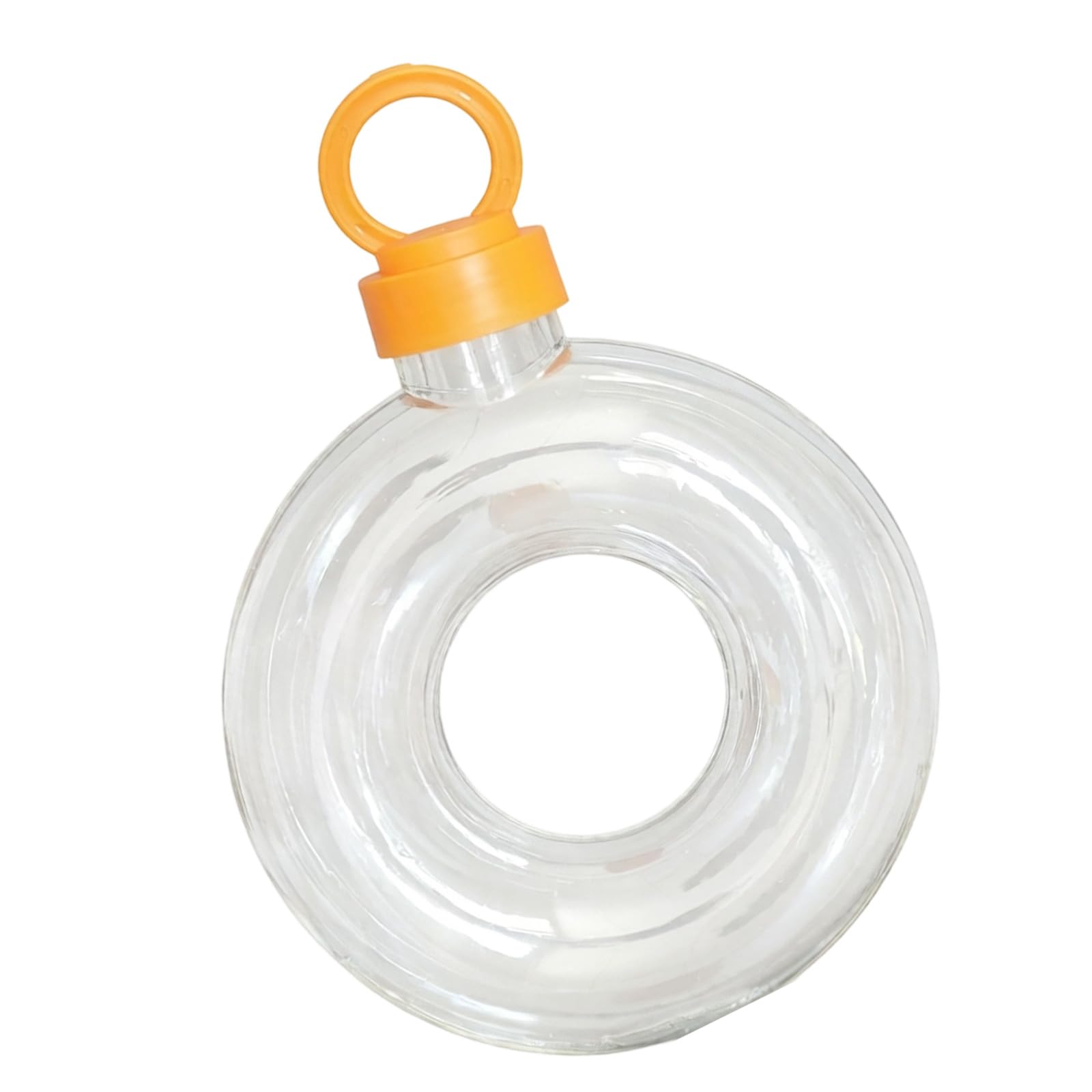 Whoasyst Innovative See Through Doughnuts Water Bottle Easy to Carry Beverage Container for Joggings Cycling and School Clear Doughnuts Water Bottle