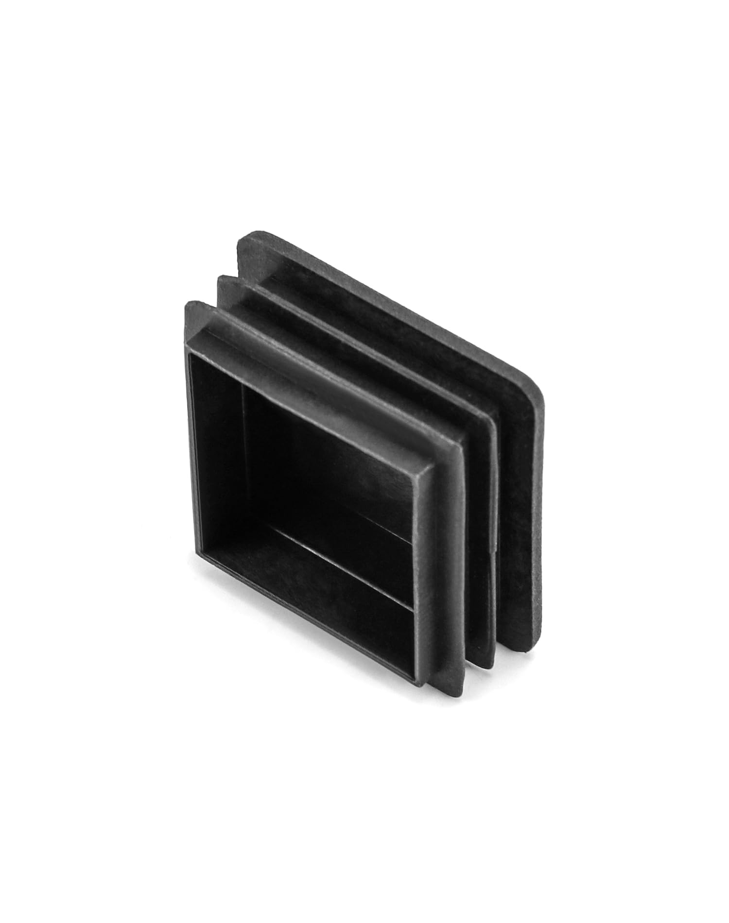 QWORK® vierkante buisvinpluggen, eindkappen voor buizen, buispluggen vierkant, stoelpoten, kunststof, vierkant, 40x40mm, zwart, 20st