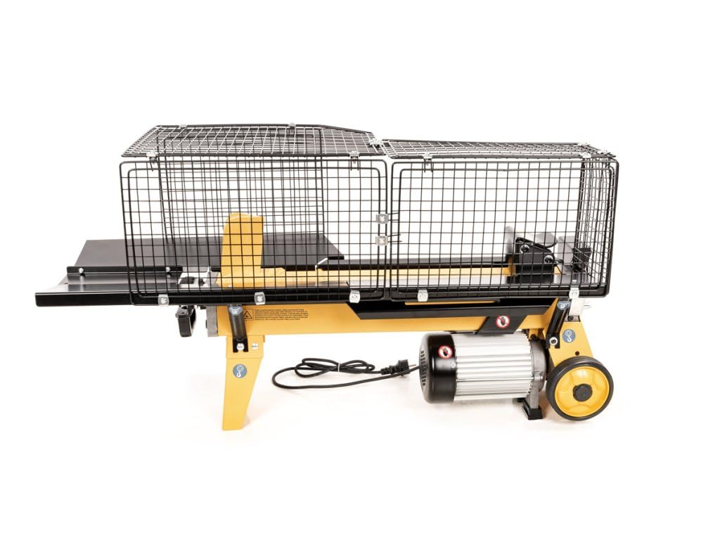 Hahn & Sohn Cedrus LS02H Cortador de leña eléctrico - 7T de fuerza de división, hasta 52 cm de longitud de madera, motor de 2200W - Compacto y seguro, cortador de leña para el hogar y el jardín, leña