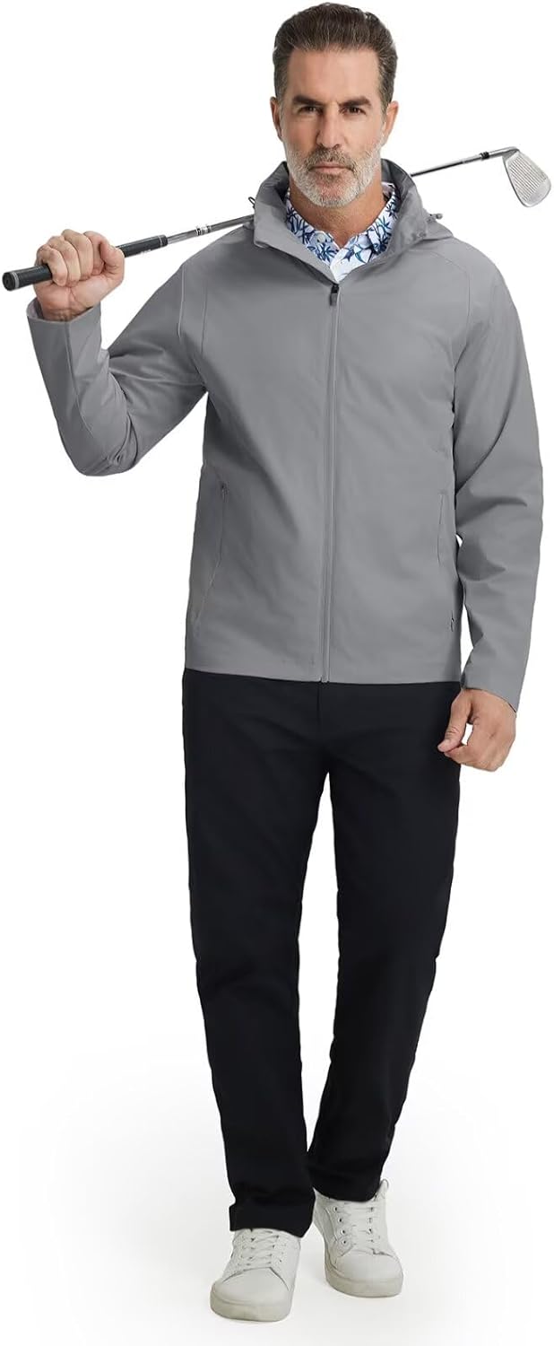 M MAELREG Mens Lightweight Jackets Water Resistant Windbreaker Packable Hooded Golf Jacket Men for Running Hiking - Image 6