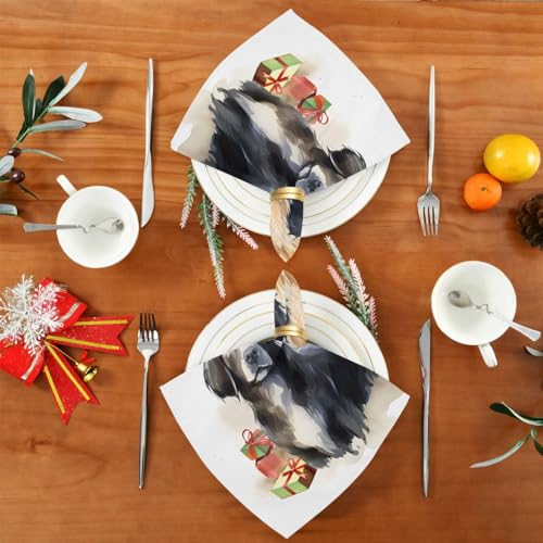 Set de 6 servilletas de tela Navidad perro multicolor 20x20 pulg miniatura 5