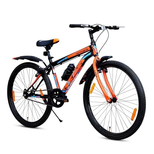 Leader Spyder 27.5T MTB Cycle/Bike Single Speed with Complete Accessories for Men - Matt Black/Orange Ideal for 15+ Years | Frame: 19 Inches