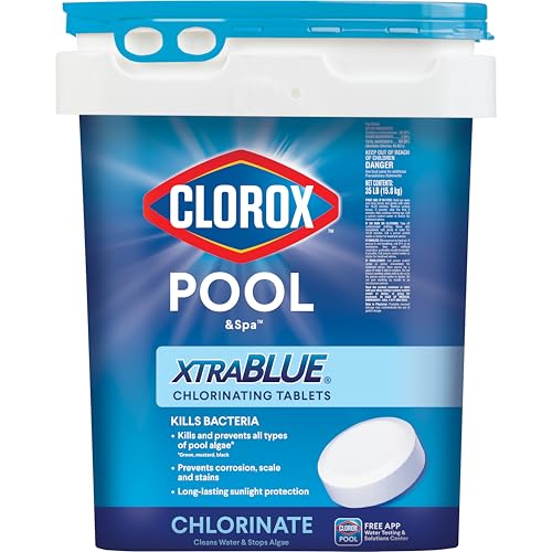 Clorox Pool&Spa XTRABLUE 3” Chlorinating Tablets, Individually Wrapped, Kills Bacteria & Stops Algae (35 LB)