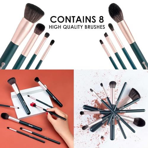 Image of Tools of Titan Brush Set of 8 with Holder | Face & Eyes Makeup Brush Set with Ultra Soft Bristles (PACK OF 8)-SH7711