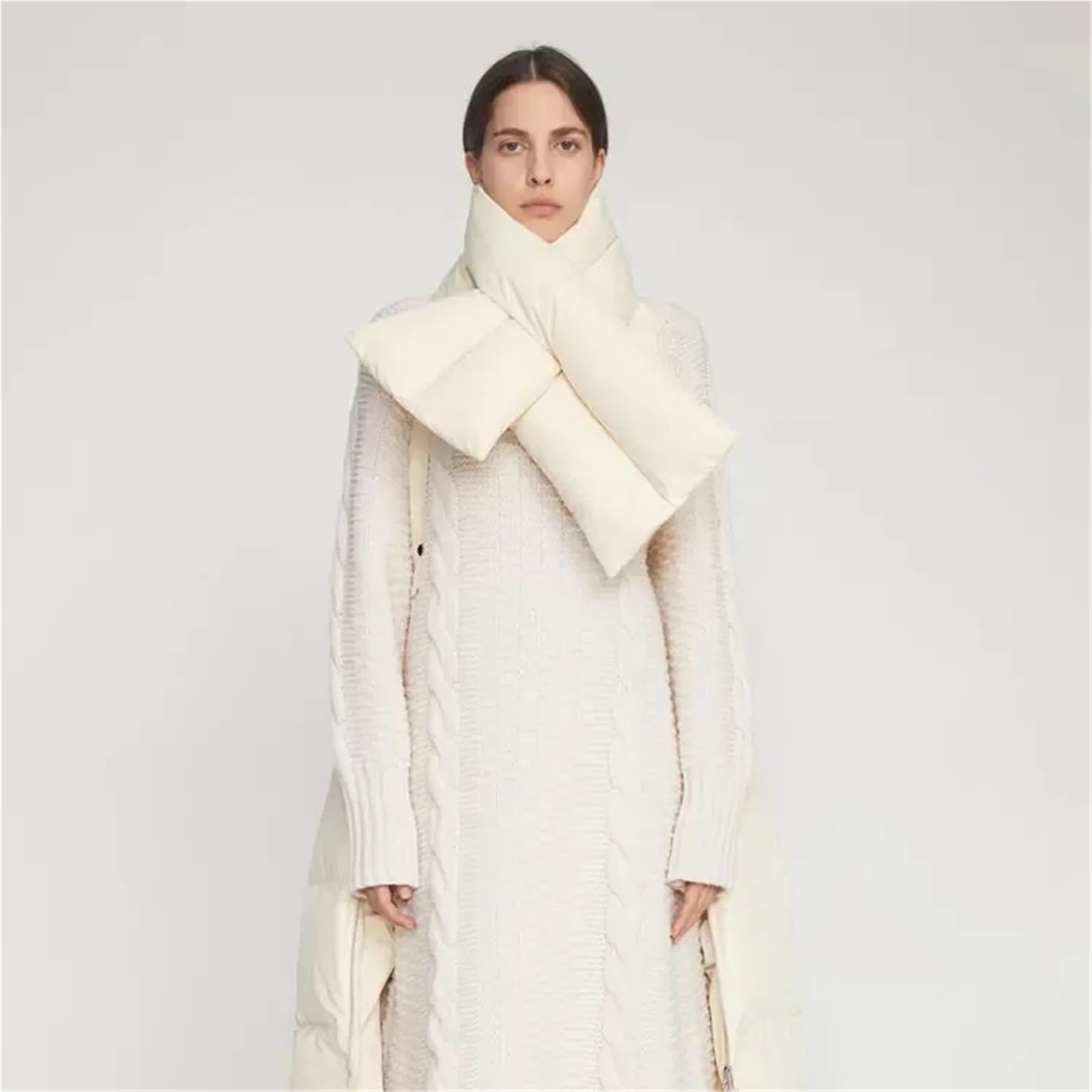 Sciarpa in cotone ispessito da 2 pezzi della stagione autunno inverno nuovo stile scaldacollo casual in tinta unita for uomo Per Campeggio,Escursionismo