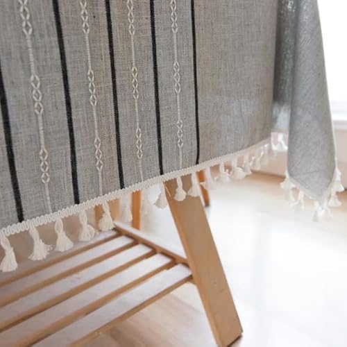 Ivapupu Rectangle Table Cloth Cotton Linen Tablecloth Waterproof Spillproof Wrinkle Free Kitchen Dinning Tabletop Decoration Table Cover For Party,Banquet,Indoor And Outdoor,58''X120'', 10-12 Seats #TOP5