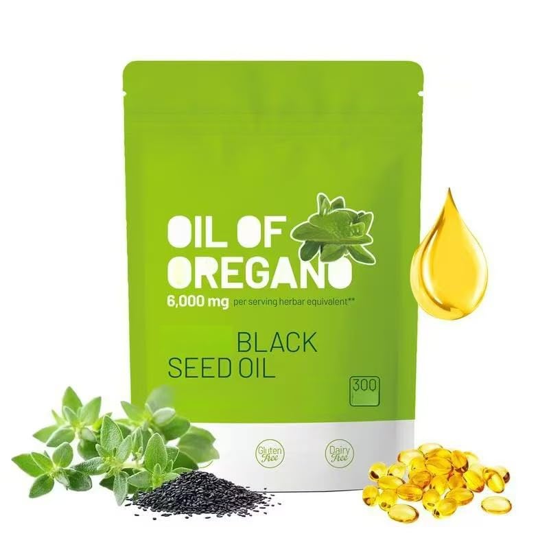 Geles blandos de aceite de orégano, A base de plantas, No OGM y Soporte inmunológico(2PCS)
