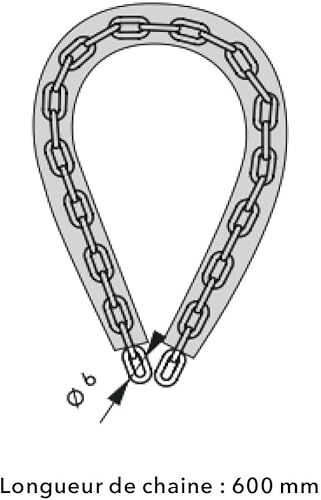 Miniatura 7 de THIRARD Cerradura de cadena resistente  Acero endurecido de 3.94 pies, eslabones resistentes a cortes de 0.394 in, revestimiento de PVC resistente a