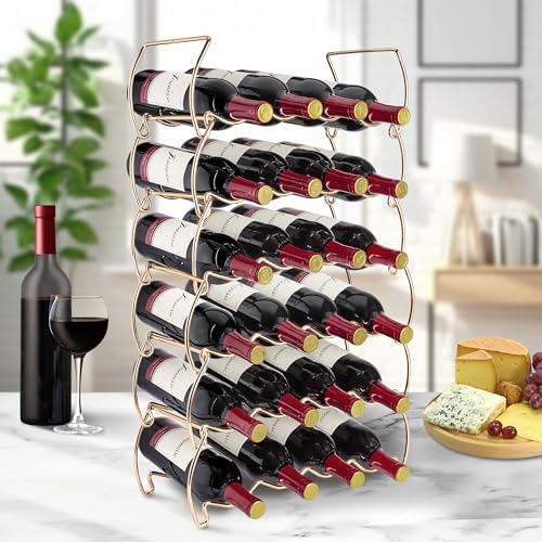 Sorbus 6-Tier Stackable Wine Rack - Classic Style Wine Racks for Bottles - Perfect for Bar, Wine Cellar, Basement, Cabinet, Pantry, etc - Hold 24 Bottles, Metal (Copper) by Sorbus - Image 3