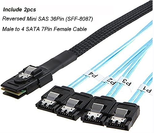 Image of RackChoice 2U Server case 6Gbps hot swap 8 x3.5 Bays M-ATX /Mini-ITX Depth 21.5 inch Support ATX PSU, Include Sliding Rail and Minisas to SATA Cables