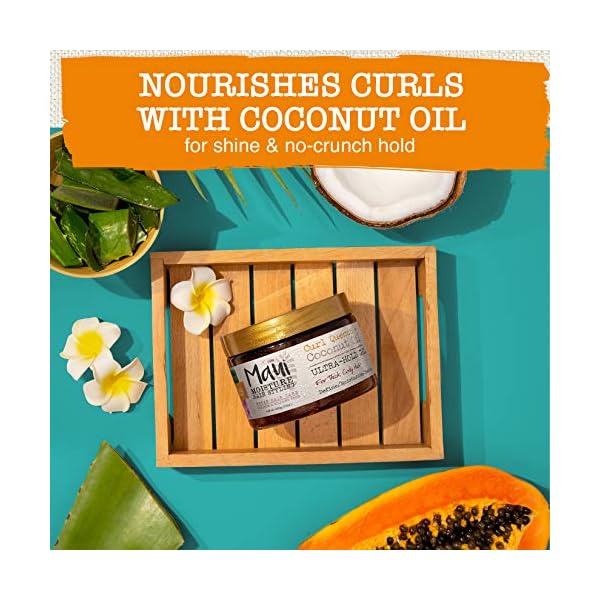 Maui-Moisture-Curl-Quench-Coconut-Oil-Ultra-Hold-Gel-for-Curly-Hair-Styling-Vegan-No-Drying-Alcohols-Paraben-Free-Silicone-Free-12oz Maui Moisture Curl Quench + Coconut Oil Ultra-Hold Gel, for Curly Hair Styling, Vegan, No Drying Alcohols, Paraben Free, Silicone Free, 12 Ounce