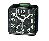 Casio TQ-140-1EF TQ140 black travel quartz alarm clock Illuminous hands numbers ;FW892HJT23T420742