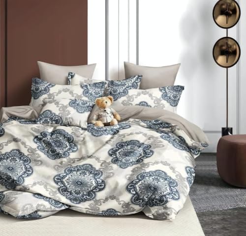 Image of DECOMIZER XL Microfiber Soft Cotton Queen Bedsheet for Double Bed, Queen Size 90 Inches X 100 Inches, 230 X 250 cm with 2 Large Size Pillow Covers - WhiteBigDamas
