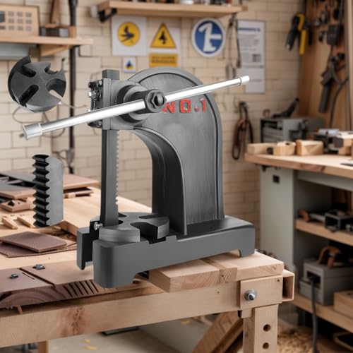 Heavy Duty 1 Ton Arbor Press, Manual Arbor Press, 8.5' Maximum Height, Cast Iron Desktop Press for Bending, Stamping, Forming, Stretching (1 Ton Black)