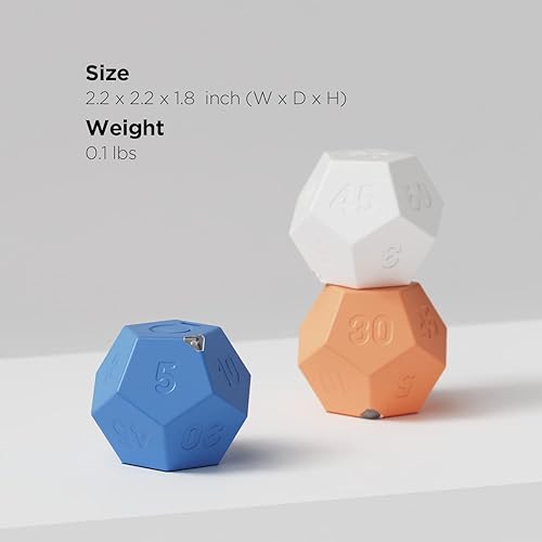 Miniatura 9 de mooas Dodecagon Time Ball - Mini temporizador recargable (melocotón arena), 11 tiempo preestablecido, temporizador de productividad de escritorio,