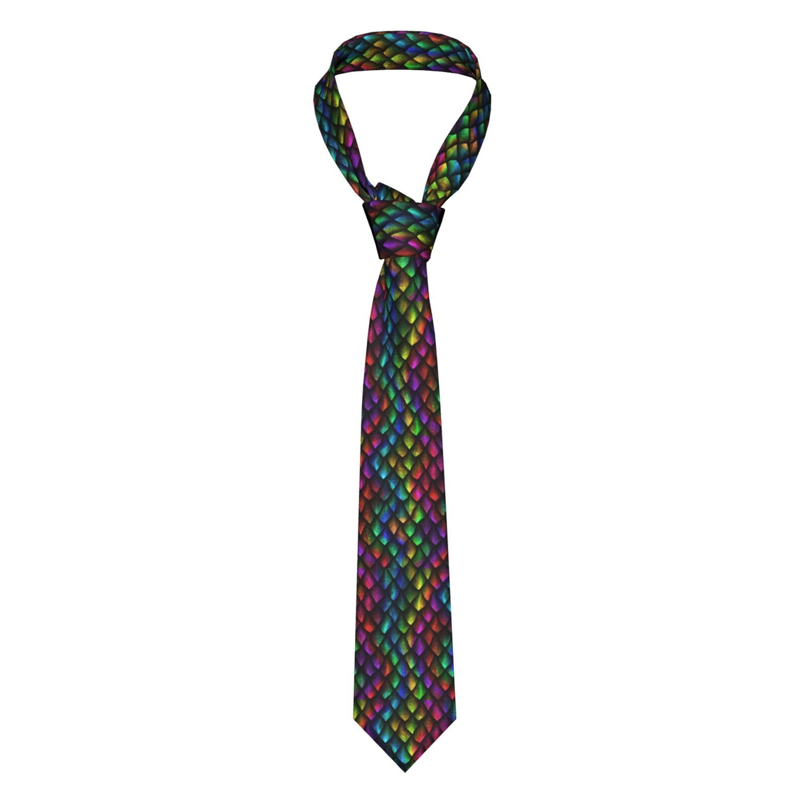 ESASAM Dragon Scale Print Stylish Men'S Necktie - Premium Polyester Fiber Fabric, Perfect For Business And Formal Occasions