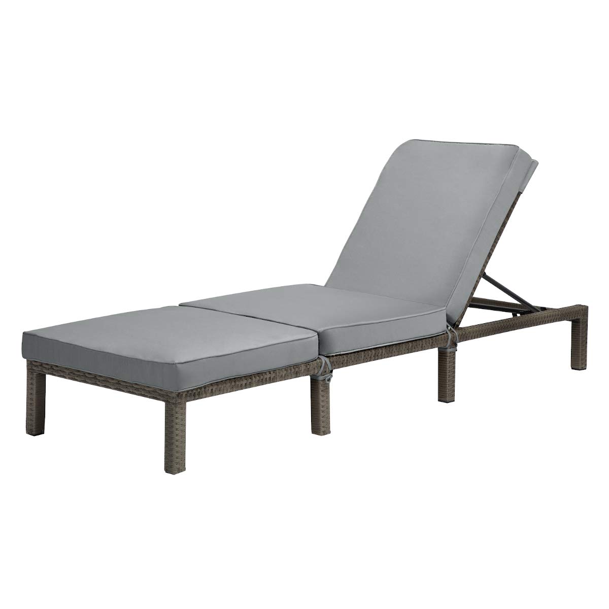 SVITA Peach Gartenliege Sonnenliege Polsterauflage Klappbar Polyrattan Grau