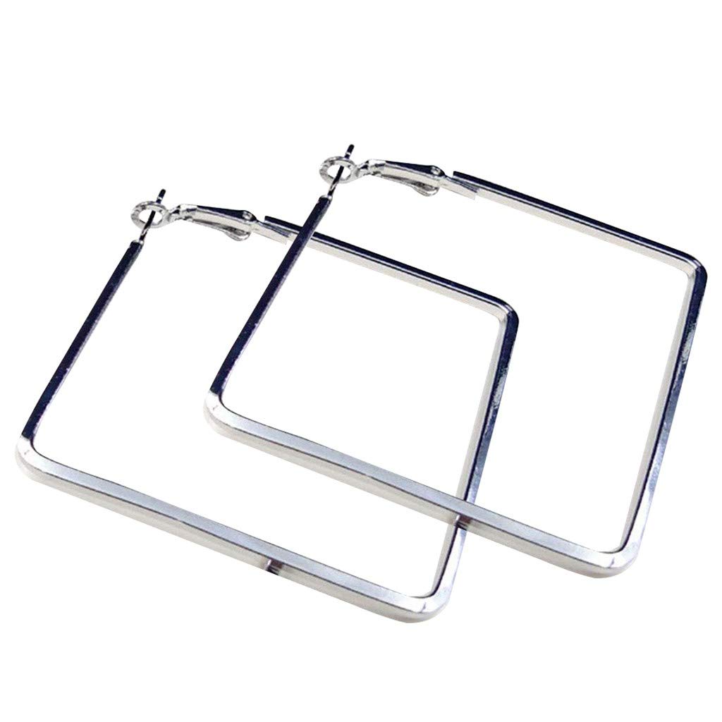 LLXYWJ Ohrring-Reifen, Nasen-Lippen-Ringe, Ohrstecker, Damen-Ohrringe, geometrischer großer Creolen-Ohrring aus Edelstahl für Frauen und Mädchen, Festival-Modeaccessoires