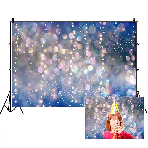 Purple and Blue Bokeh Backdrop,Yeele 7x5ft Dream Light Colorful Spots Photography Background(Not Glitter),Abstract Starry Sky Wedding Birthday Party