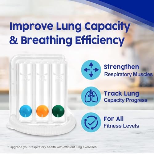 Image of Aika 3 Ball Spirometer Lung Exerciser | Incentive Spirometer for Adults | Breathing Exercise Machine for Lung Capacity | Respirometer for Deep Breathing, COPD, Recovery & Respiratory Training