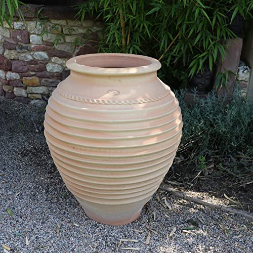 Exclusiva ánfora de terracota «Ficus», 80 cm, 100% hecha a mano, única para jardín y hogar, una belleza atemporal de Grecia