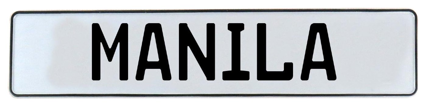 Vintage Parts 709784 Wall Art (White Stamped Aluminum Street Sign Mancave Manila)