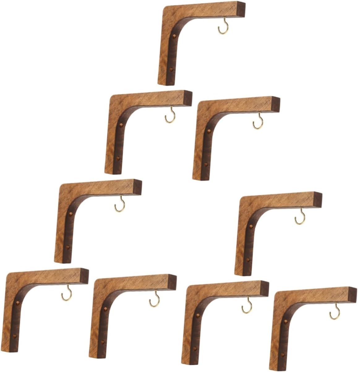 BESPORTBLE 9pcs Wooden Plant Hanger Indoor Wall Hooks for Hanging Flowerpots Stylish Home Decor for Room Garden and Patio