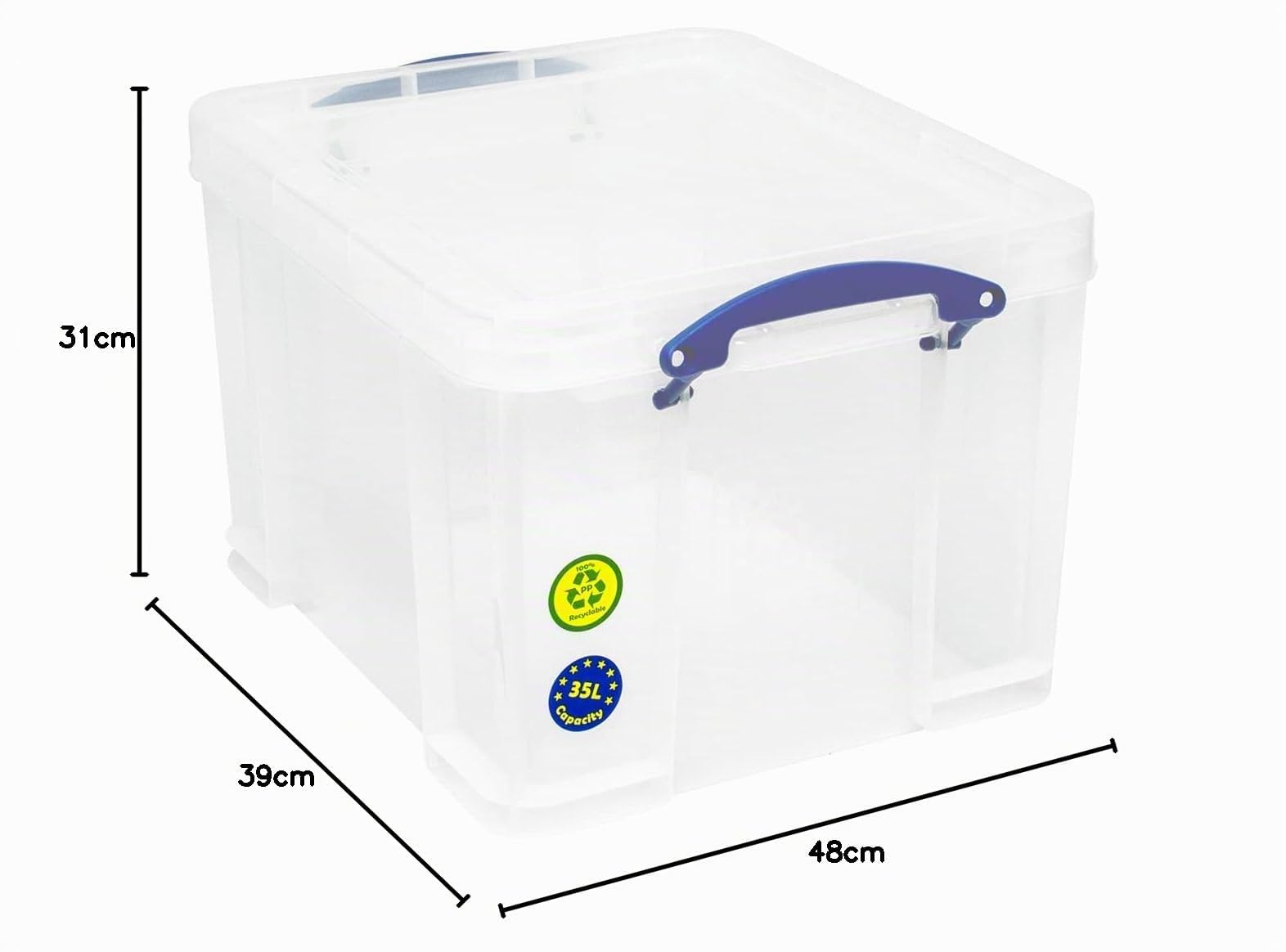 Really Useful Aufbewahrungsboxen 3er-Pack 35 l farblos