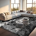 Untimaty Rugs Living Room - 160x230cm Dark Grey Large Rug for Living Room - Ultra Soft Fluffy Shaggy Rugs for Bedroom, Indoor Nursery Carpets for Kids Room Home Decor, Non Shedding, Anti-Slip Backing