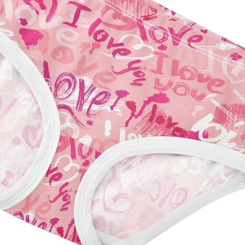 Little Girl Underwear Toddler Panties Kids Undies Love Graffiti Soft Cotton Briefs 2T-8Y4