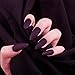 Laza 112 Pcs Colorful Fake Nails 4 Packs Stiletto Almond Peach Purplish Conch Carmine Full Cover Medium Matte Artificial Acrylic Nails - Prune Mulberry