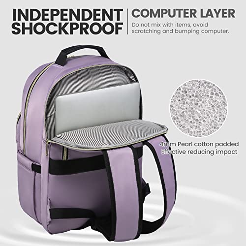 LOVEVOOK Laptop Backpack for Women 17.3 inch,Cute Womens Travel Backpack Purse,Professional Laptop Computer Bag,Waterproof Work Business College Teacher Bag Carry on Backpack with USB Port,Taro Purple by LOVEVOOK - Image 3