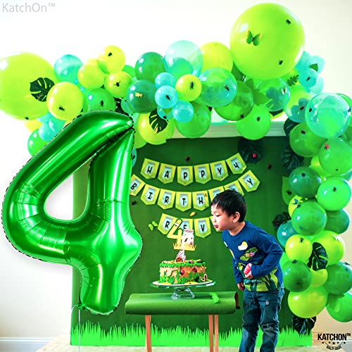 Image of KatchOn Dark Green Number 4 Balloons - 40 Inch | 4 Birthday Decorations | 4 Balloon Green for Birthdays | 4th Birthday Balloons Boy, 4th Birthday Decorations for Boys, 4 Balloon Number Green