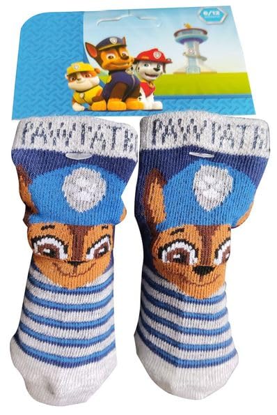 SUN CITY Calzini Nickelodeon Paw Patrol Chase Marshall e Rubble per neonati, taglia 15-20, multicolore (as3, numerico, numerico_15, numerico_17, blu grigio)