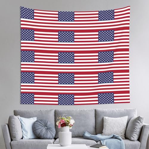 Tapiz de bandera americana para dormitorio y decoración estética de pared grande DUWAA 60x51