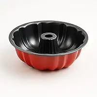 Forma Assadeira de Furo Central 24 cm Antiaderente para Bolo e Pudim Aço Resistente