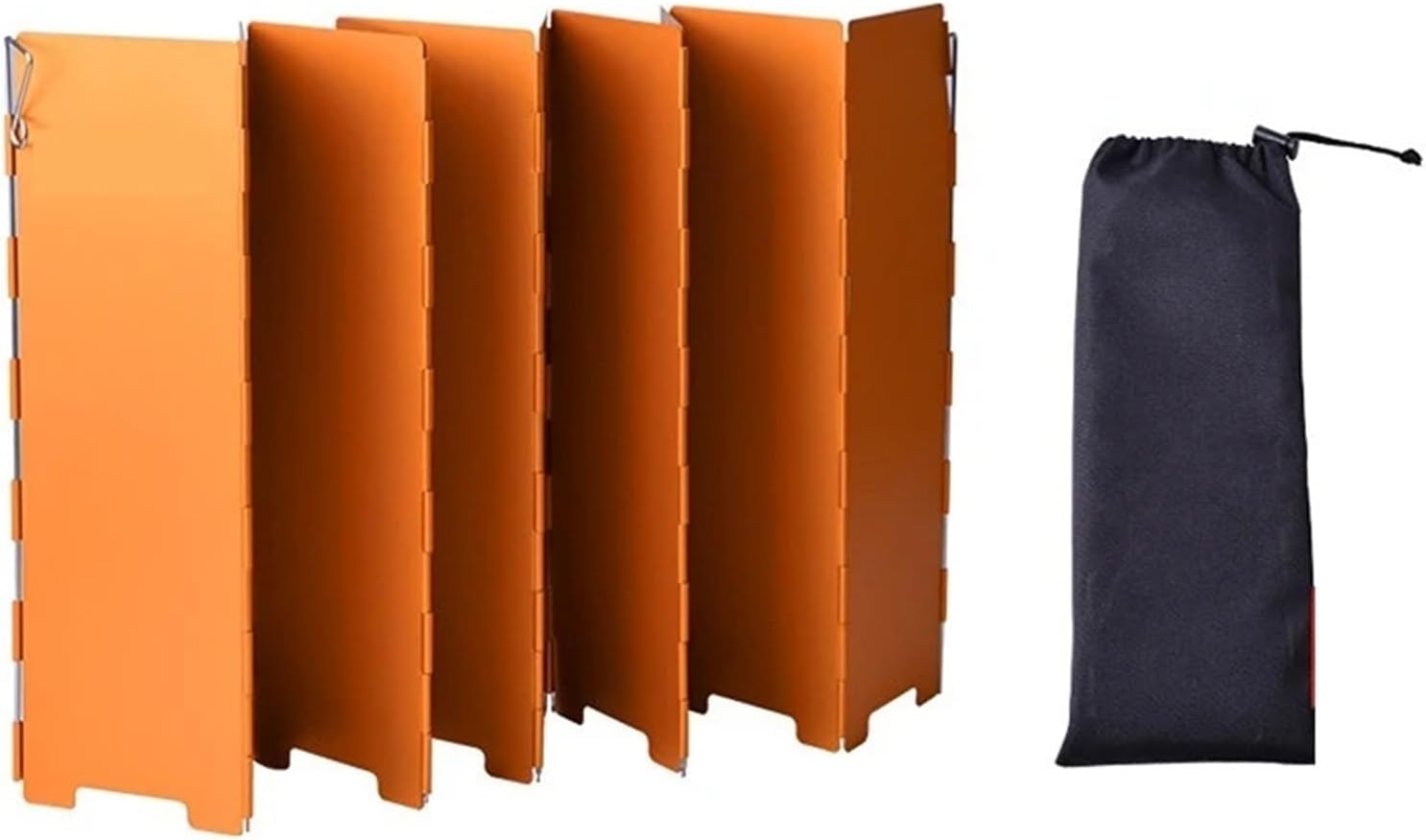 JvFbjLF Portable Folding Camping Stove Windscreen, 10 Plates(Orange)