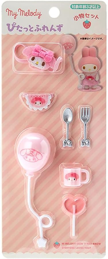 Sanrio 604551 Pita Furenzu (Mini) Accessory Set, Theme Supplies, My Melody, My Melody, 6.3 x 3.1 x 1.0 inches (16 x 8 x 2.5 cm), Character