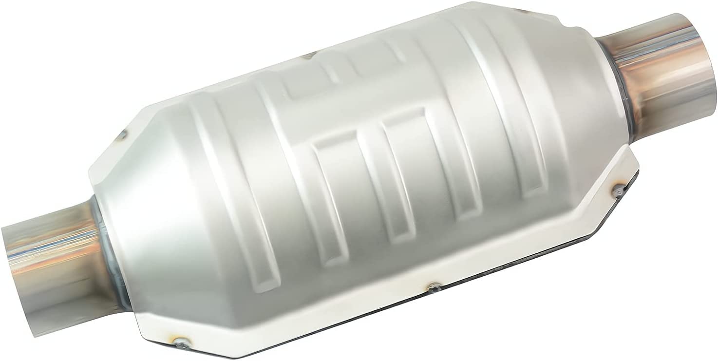 WaSaett 2" Catalytic Converter Universal 2 Inch Inlet/Outlet Cat Converter with O2 Port and Heat Shield (EPA Compliant)
