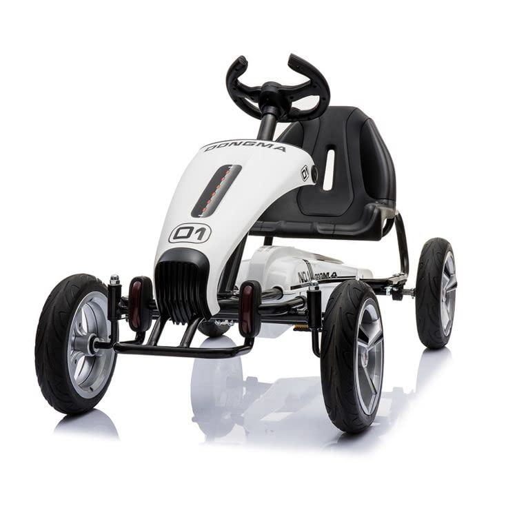 Ride on Megastar Pedal go kart racerl - White