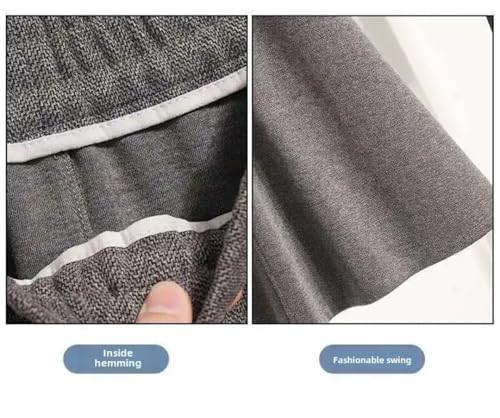 Women Fall Winter Woolen Half-Length Slimming Plus Size High Waist A- Line Mini Skirt Gray XXL2