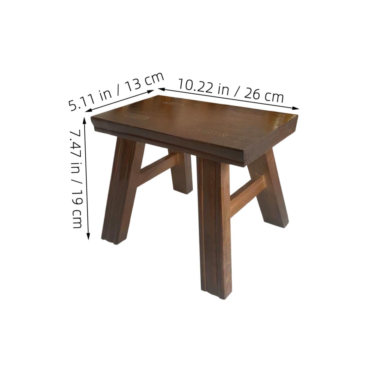 Gatuida Sgabello in Legno per Adulti e Bambini Piccolo Sgabello da Letto in Pino 23 Cm per Cambio Scarpe e Toeletta Portatile per Camera da Letto e Bagno
