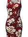 Awesome21 Floral Printed Sleeveless Racer-Back Mini Body-Con Dress Wine Size L