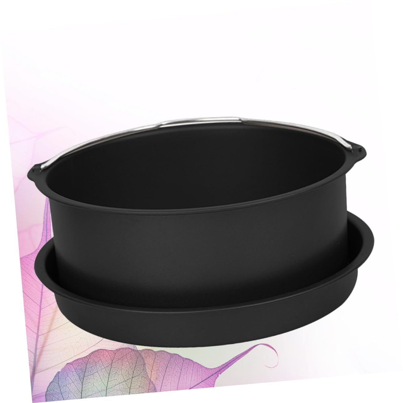 VINTORKY 1Set Cake Basket and Pizza Tray Air Fryer Accessories Baking Tools for Home Restaurant Non Stick Bakeware for Cakes Desserts Black