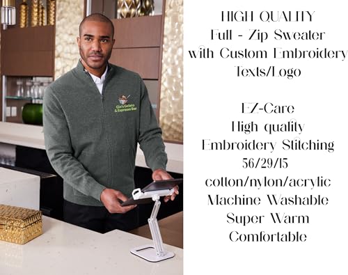 INK STITCH Men Sw2901 Custom Embroidery Add Logo Texts Easy Care Full Zip Sweaters3